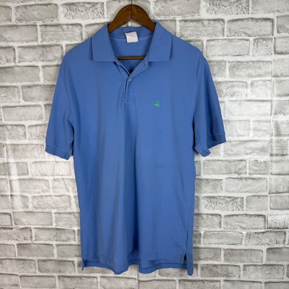Brooks Brothers Performance Polo Baby Blue Mint Logo Collared Shirt Mens MEDIUM - Picture 2 of 8